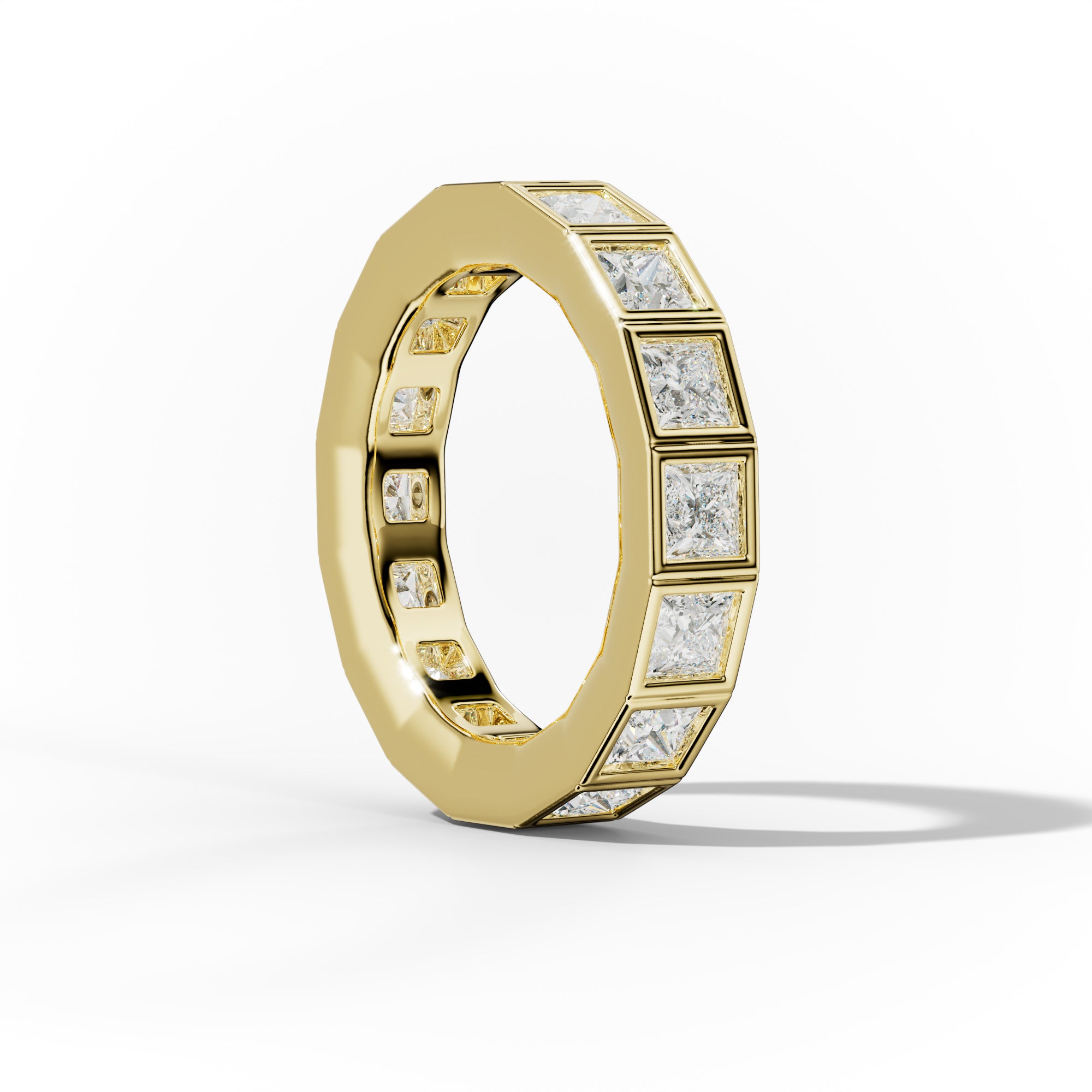 4.0 Carat Bezel Set Princess Cut Diamond Eternity Band